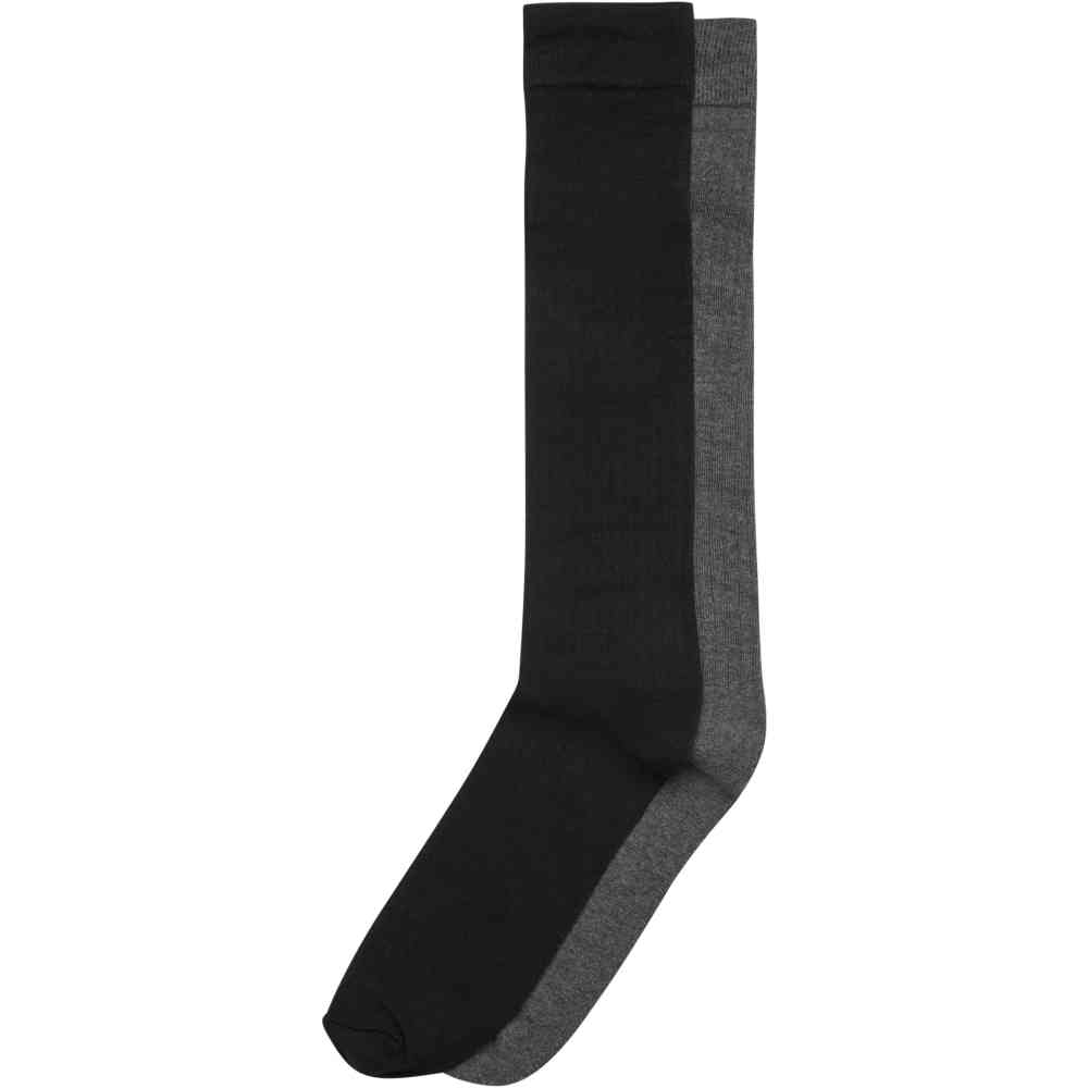 Urban Classics - High knee 2pack Overknee sokken - Zwart/Grijs